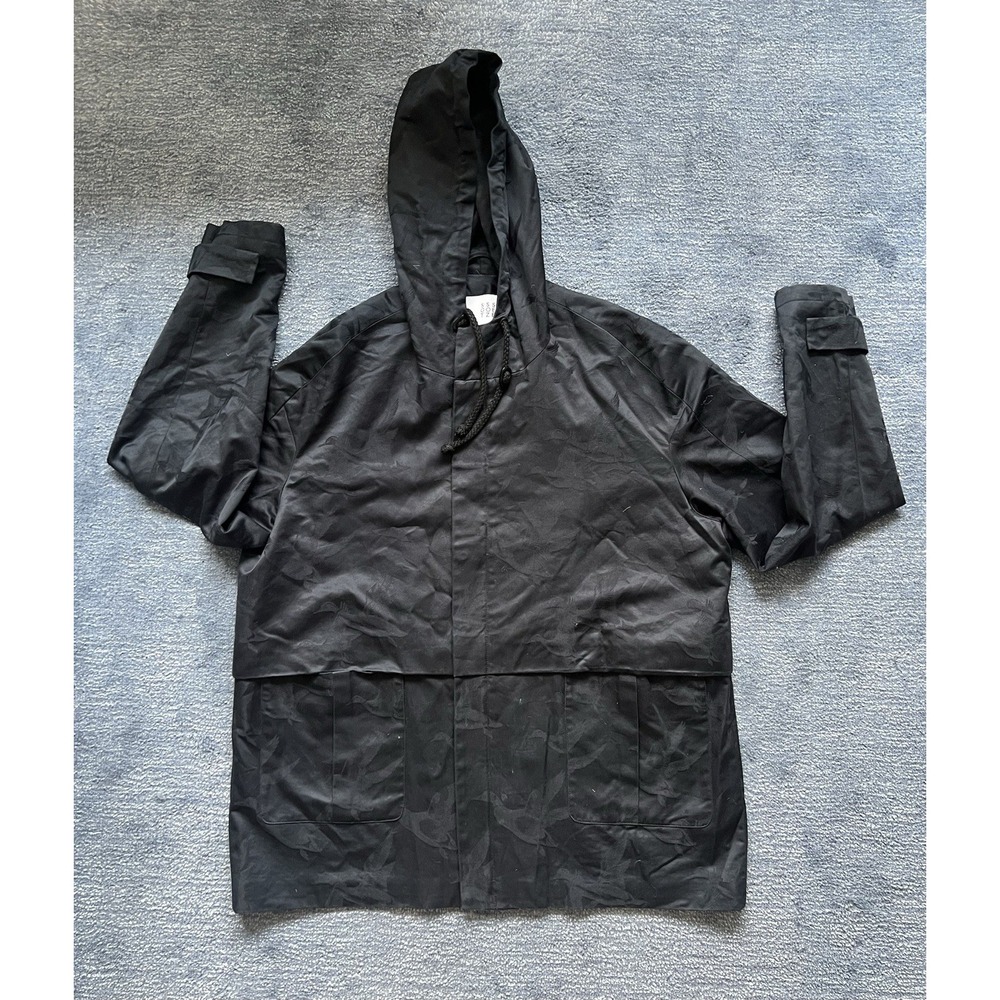 Sissi Goetze Black Hooded Jacket Goose Jacquard Print Men's EU 46 M Made‎ Poland